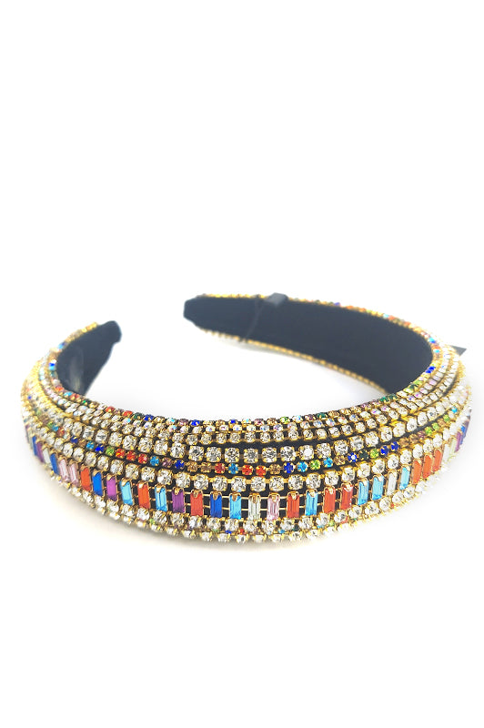 Rhinestone Colorful Embellished Wide Headband